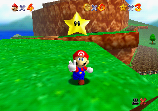Mario collecting a Power Star