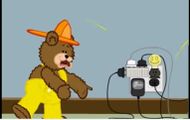 Freddie with the electrical socket