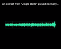 An exract from "Jingle Bells" played normally...