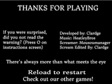 The screen that appears after the screamer.