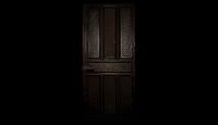 The wooden door.