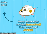 The message that appears when touching the hamster.