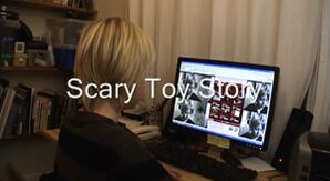 Gabriel ‘watching’ Scary Toy Story
